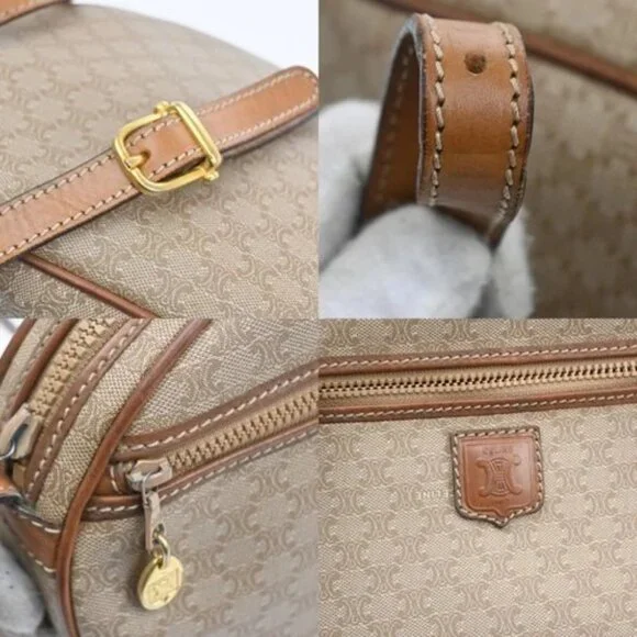 CELINE Logo Macadam Pattern Shoulder Bag PVC Leather Brown GHW Italy 62KB844 - Picture 7 of 14